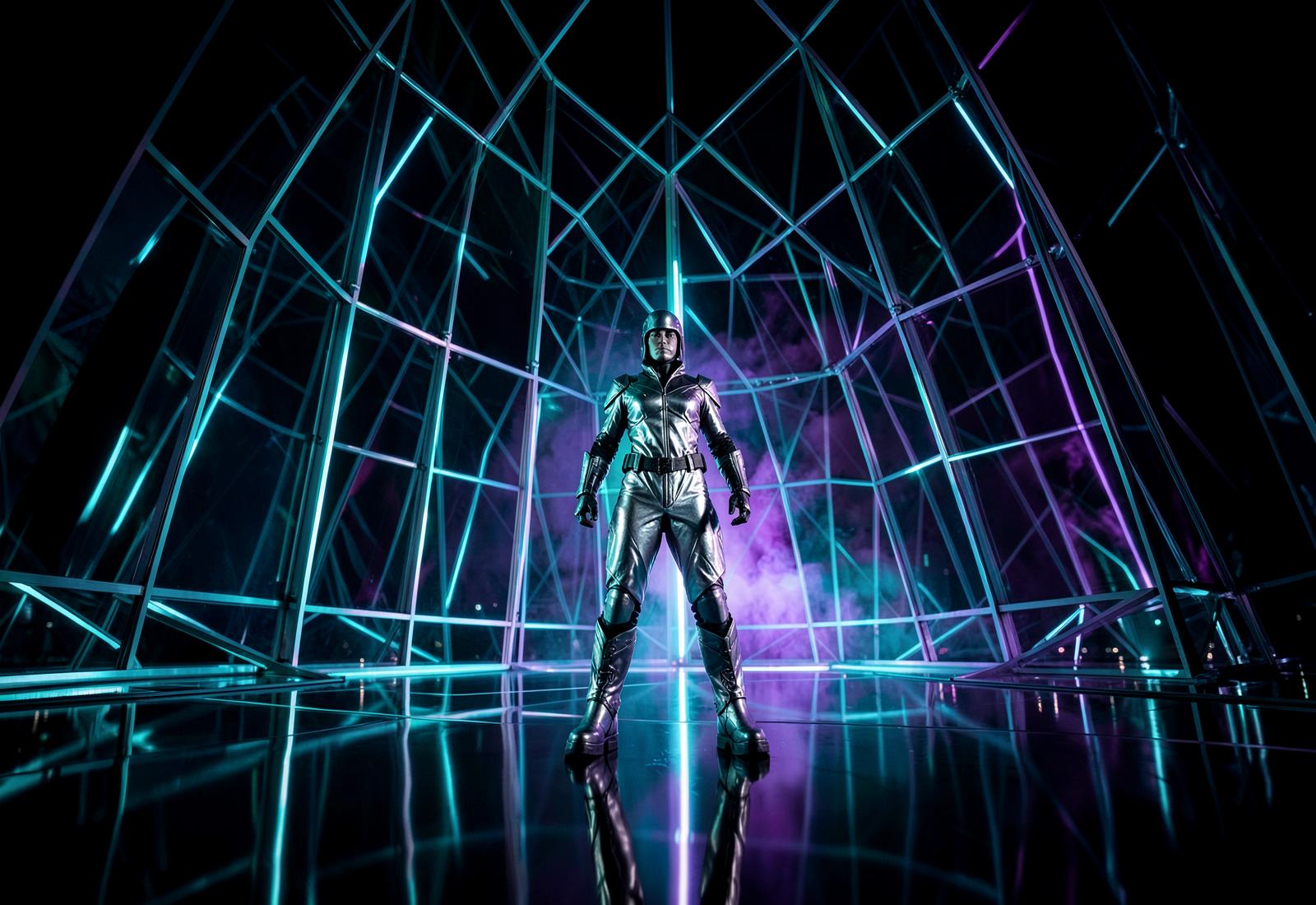 Original futuristic artwork representing AI image and video creation